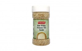 Puramio Raw White Sesame (Til) Seeds   Plastic Bottle  125 grams